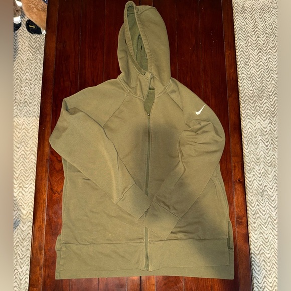 Nike Sweaters - Nike Dry fit xl olive full zip hoodie athletic sweatshirt